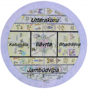 Jambudvipa - podział na pięć dzielnic.png